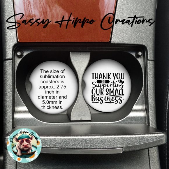 Car Coasters Snowman Baby It's Cold Outside Christmas Holidays Set of 2 Neoprene - Picture 3 of 4